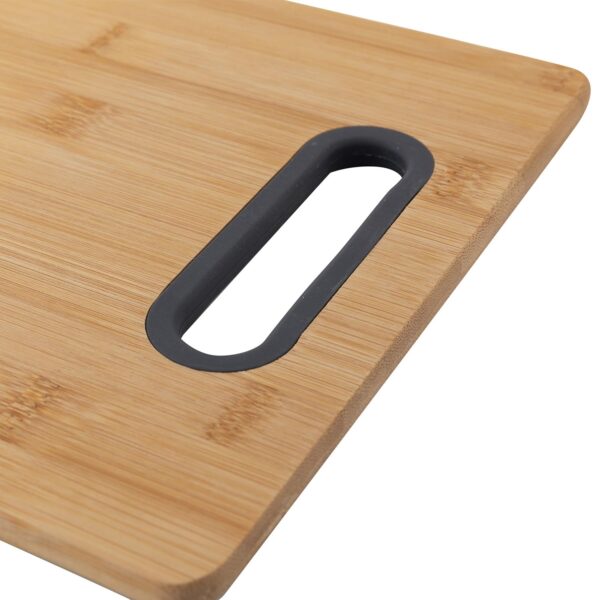 Vitesseroues Planche a Découper en Bambou (40 x 29 cm) I Planche en Bois avec Poignée en Silicone TITOLARE I Antibactérienne – Image 2